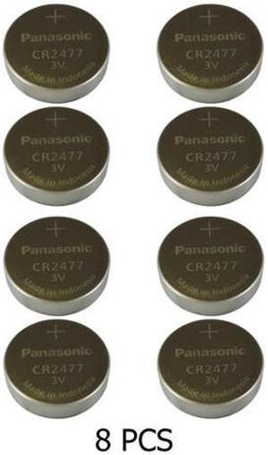 8-Pack Panasonic CR2477 3 Volt Lithium Coin Cell Batteries