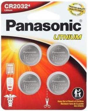 CR2032 Panasonic 3 Volt Lithium Coin Cell Batteries (4 on a Card)