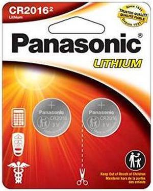 CR2016 Panasonic 3 Volt Lithium Coin Cell Batteries (2 Card)