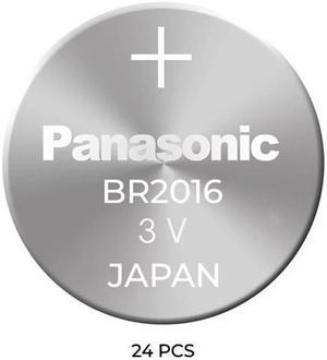 24-Pack BR2016 Panasonic 3 Volt Lithium Coin Cell Batteries