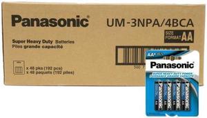 192-Pack AA Panasonic Heavy Duty Batteries (48 Cards of 4)