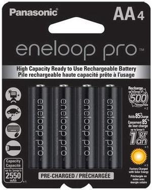 Panasonic AA NiMH Eneloop Pro Rechargeable Batteries (4 Card) - High Capacity, Fast Charging, Eco-Friendly, Low Self-Discharge, Versatile Use