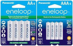 4 x AA (2000 mAh) + 4 x AAA (800 mAh) NiMH Panasonic Eneloop Battery Combo