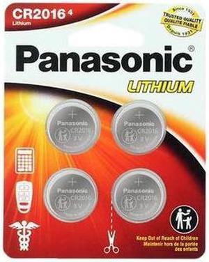 CR2016 Panasonic 3 Volt Lithium Coin Cell Batteries (4 on a Card)