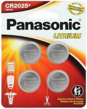 CR2025 Panasonic 3 Volt Lithium Coin Cell Batteries (4 on a Card)