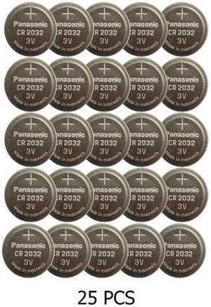 25-Pack CR2032 Panasonic 3 Volt Lithium Coin Cell Batteries