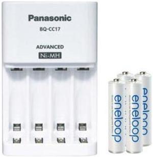 Panasonic BQCC17 Smart Battery Charger  4 AAA 800mAh Panasonic Eneloop Rechargeable Batteries