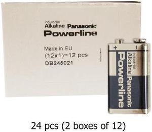 24-Pack 9V Panasonic Powerline 6LR61AD1P Batteries