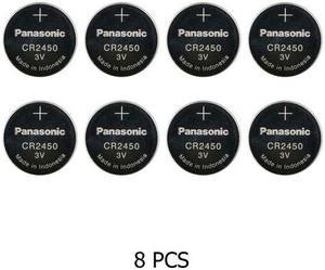 8-Pack CR2450 Panasonic 3 Volt Lithium Coin Cell Batteries