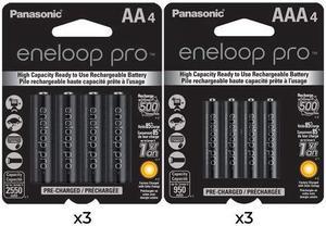 12 x AA (2550 mAh) + 12 x AAA (950 mAh) NiMH Panasonic Eneloop Pro Battery Combo