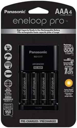 Panasonic BQ-CC17 Smart Battery Charger + 4 AAA (980mAh) Panasonic Eneloop Pro Rechargeable Batteries