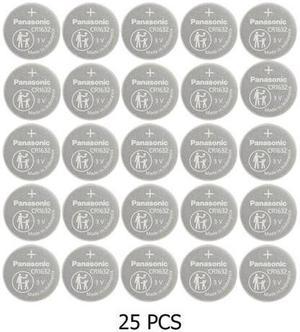 25-Pack CR1632 Panasonic 3 Volt Lithium Coin Cell Batteries