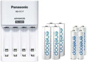 Panasonic BQ-CC17 Smart Battery Charger + 4 AA (2000mAh) + 4 AAA (800mAh) Panasonic Eneloop Rechargeable Batteries