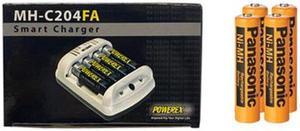 Powerex MH-C204FA AA / AAA Smart Charger & 4 x AAA Panasonic 700 mAh NiMH Batteries (Low Discharge)
