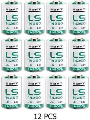 12-Pack Saft LS14250 (ER14250) 3.6V 1/2 AA 1200mAh Lithium Batteries