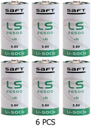 6 -Pack Saft LS26500 3.6 Volt C 7700 mAh Lithium Batteries