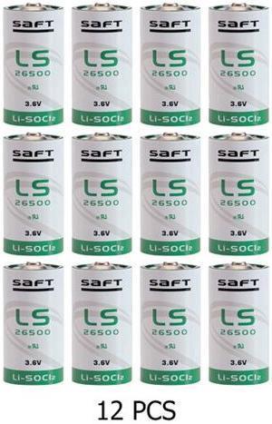 12-Pack Saft LS26500 3.6 Volt C 7700 mAh Lithium Batteries