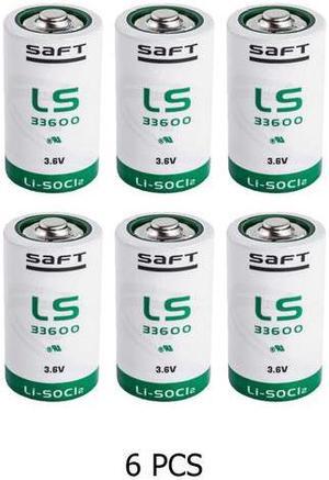 6-Pack Saft LS33600 3.6 Volt D 17000 mAh Lithium Batteries