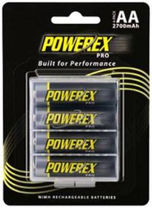 AA NiMH Powerex PRO Rechargeable Batteries (2700 mAh) with Battery Case (4 Card)