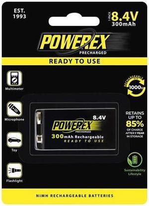 9 Volt Powerex NiMH Rechargeable Battery (300mAh)