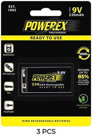 3-Pack 9.6 Volt Powerex NiMH Rechargeable Batteries (230mAh)