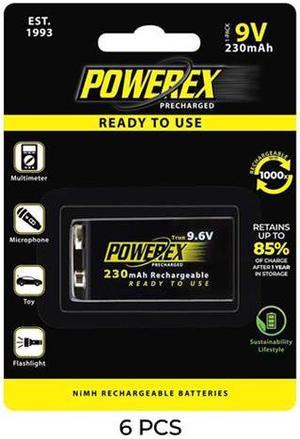 6-Pack 9.6 Volt Powerex NiMH Rechargeable Batteries (230mAh)