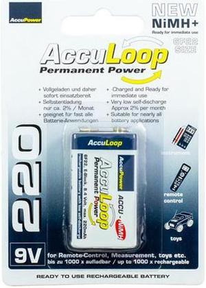 9 Volt AccuLoop NiMH Battery (220 mAh)