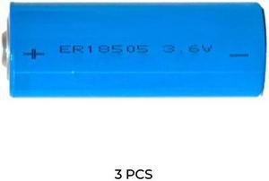 3-Pack 3.6 Volt ER18505 Primary Lithium Batteries (3600 mAh)