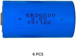 6-Pack C LS26500 (ER26500) 3.6 Volt Primary Lithium Batteries (9000 mAh)