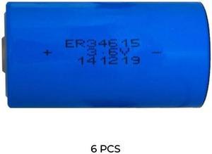 6-Pack 3.6 Volt ER34615 (SAFT LSH20) D Primary Lithium Batteries (19000 mAh)