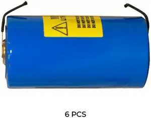6-Pack D (ER34615 / SAFT LSH20) 3.6 Volt Primary Lithium Batteries with Tabs (19000 mAh)