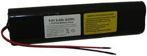 9.6 Volt LiFePO4 Battery Pack with Leads (6400 mAh)