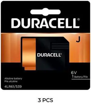 3-Pack Duracell J-TYPE / 4LR61 6 Volt Batteries