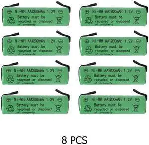 8-Pack AA NiMH 1200 mAh Batteries with Tabs