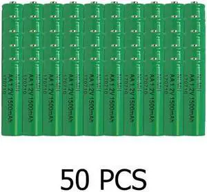 50-Pack AA NiMH 1500mAh Batteries