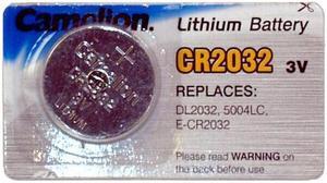 CR2032 Camelion 3 Volt Lithium Coin Cell Battery (5 Card)