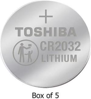 CR2032 Toshiba 3 Volt Lithium Coin Cell Batteries (5-Pack)