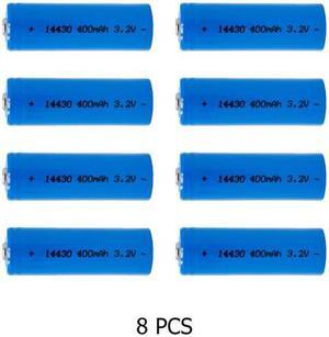 8-Pack 3.2 Volt 14430 LiFePO4 400mAh Batteries