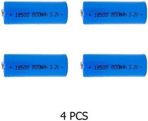 4-Pack 18500 3.2 Volt 800 mAh LiFePO4 Batteries