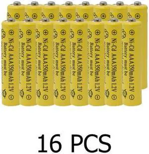 16-Pack AAA NiCd 350mAh Batteries