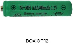 12-Pack AAA NiMH 400 mAh Rechargeable Batteries