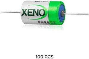 100-Pack Xeno XL-050FAX 3.6V 1/2 AA 1.2Ah Lithium Batteries w/ Axial Leads