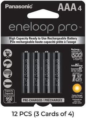 12-Pack AAA NiMH Panasonic Eneloop Pro Rechargeable Batteries (3 Cards of 4)