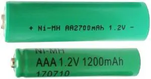 24 x AAA (1200 mAh) + 24 x AA (2700 mAh) NiMH Batteries