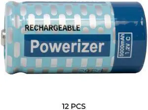 12-Pack C Powerizer 5000mAh NiMH Batteries