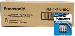 192-Pack AAA Panasonic Heavy Duty Batteries (48 Cards of 4)