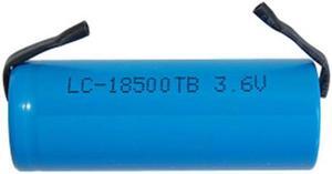 6-Pack 4/3 A 3.7 Volt Lithium Ion 18500 Batteries with Tabs (1400 mAh)