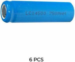 6-Pack AA 3.7 Volt Lithium Ion 14500 Batteries (750 mAh)