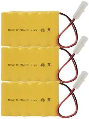 3-Pack 7.2 Volt NiCd Battery Pack (700 mAh) with Tamiya Connector