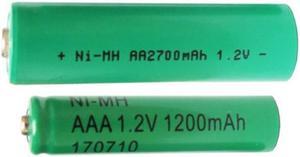 2 x AAA (1200 mAh) + 2 x AA (2700 mAh) NiMH Batteries